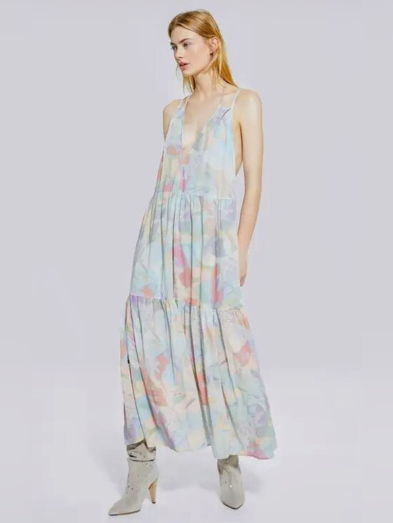 IRO Dresses & Skirts - IRO PARIS MAUGEX Geometric Printed Backless Maxi Dress 100% Cotton